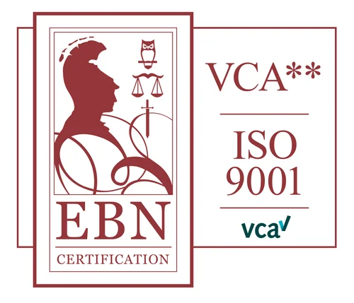 Logo's van de VCA**- en ISO 9001-certificering